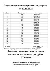 Задолжники на 12.11.2024